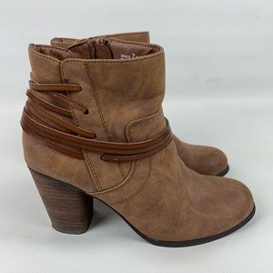 Madden Girl Denice Brown Ankle Booties Size 7